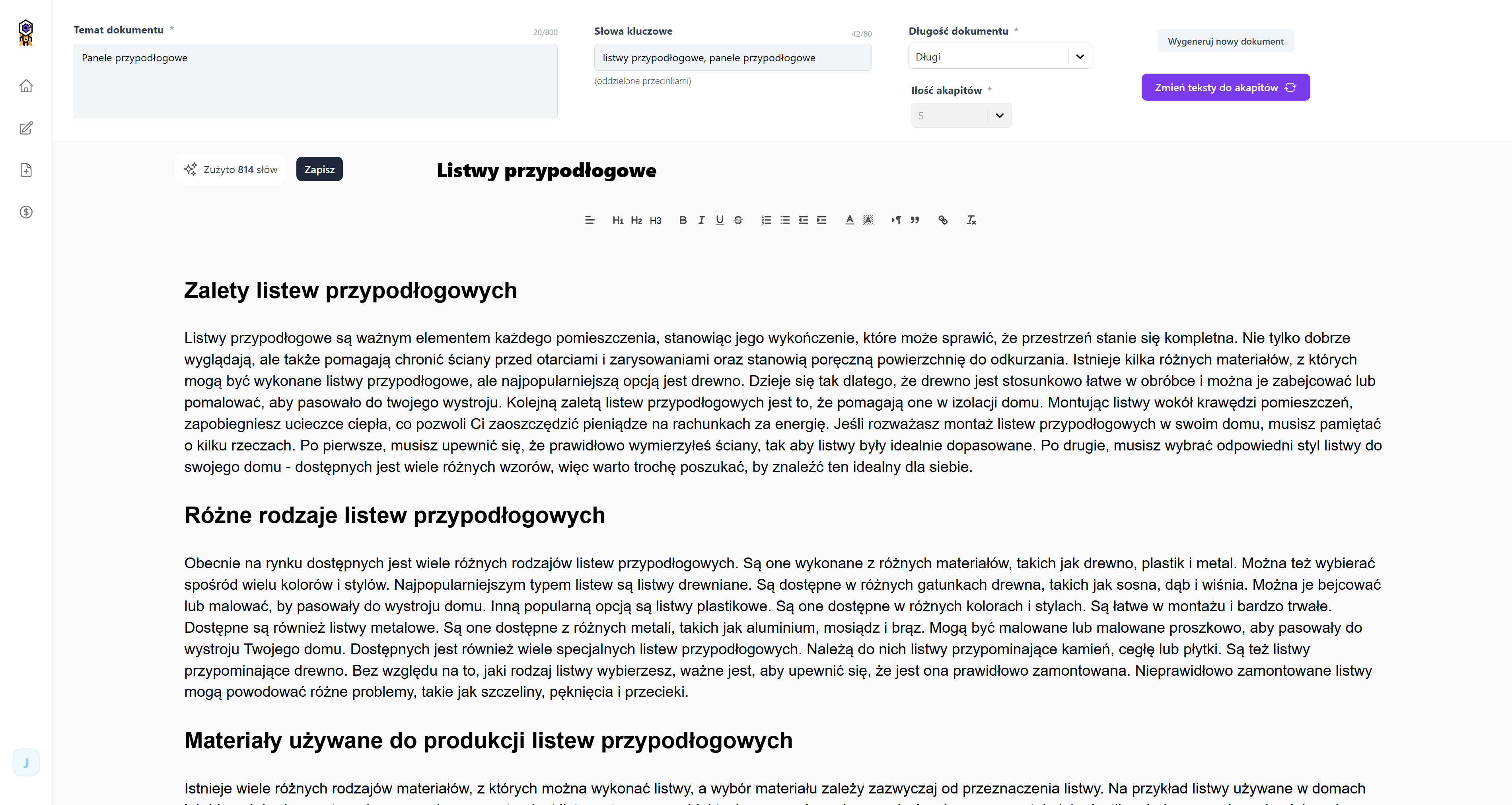 Edytor treści AI